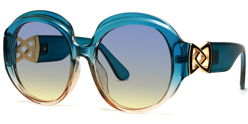 Round Blue Sunglasses