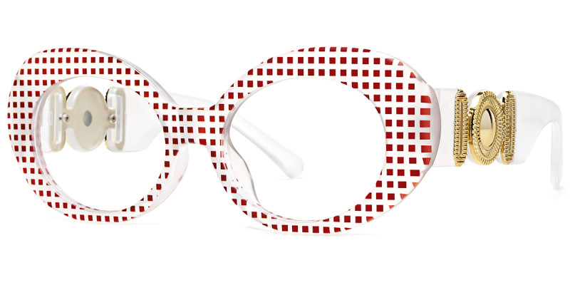 Oval Red&White Frame