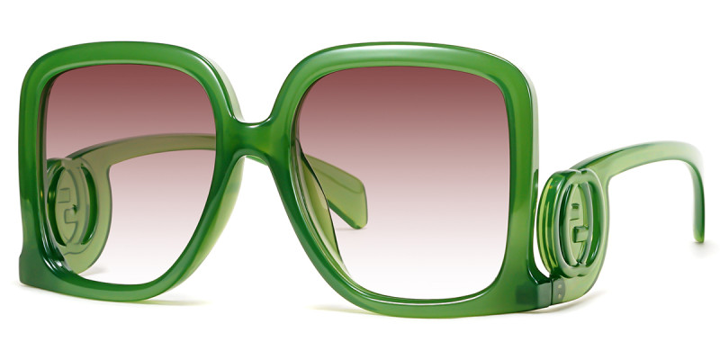 Square Green Sunglasses