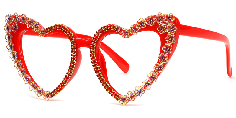 Heart-Shaped Red Rhinestone Frame