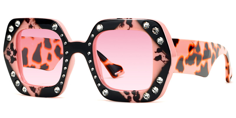 Geometric Pink Sunglasses