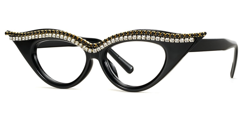 Cateye Rhinestone Black Frame