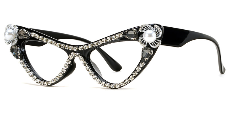 Cateye Rhinestone Black Frame