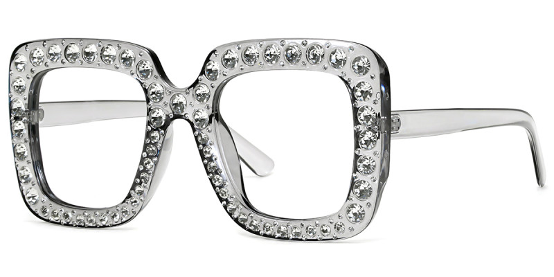 Square Gray Rhinestone Frame