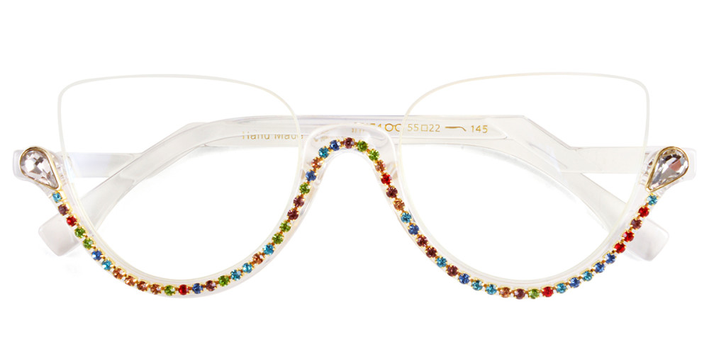 Cateye Rhinestone Multicolor Frame 