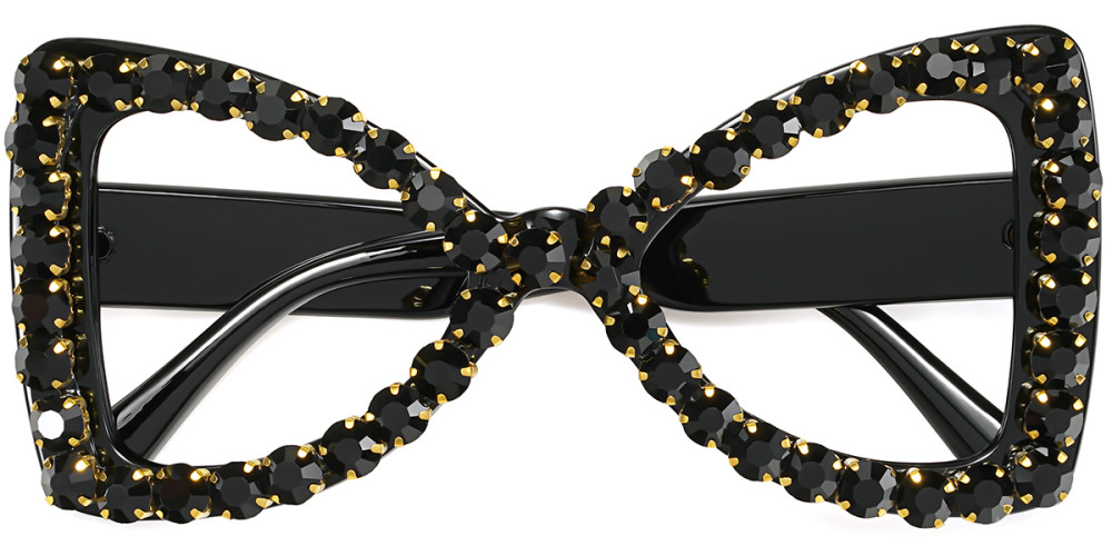 Butterfly Black Rhinestone Frame