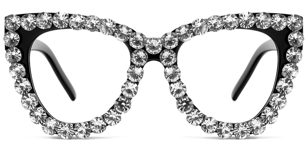 Cateye Rhinestone Black Frame