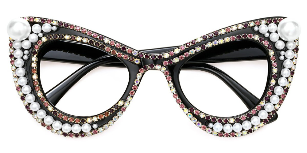 Cateye Black Rhinestone Frame