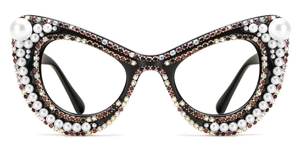 Cateye Black Rhinestone Frame