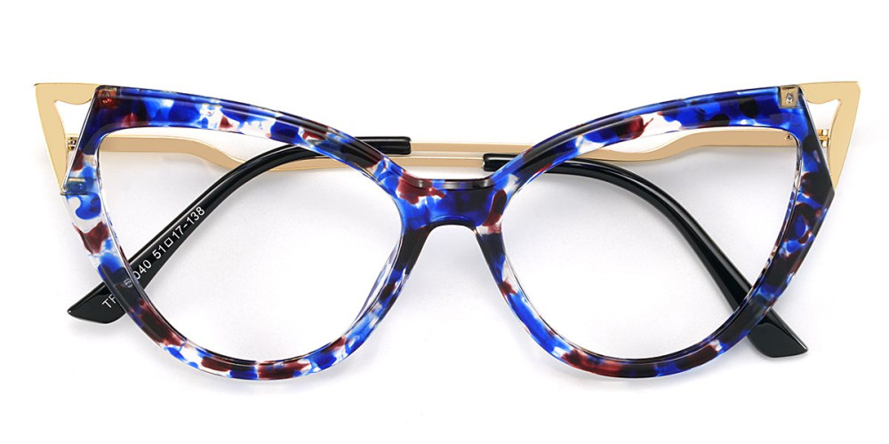 Cateye BlueFloral Frame