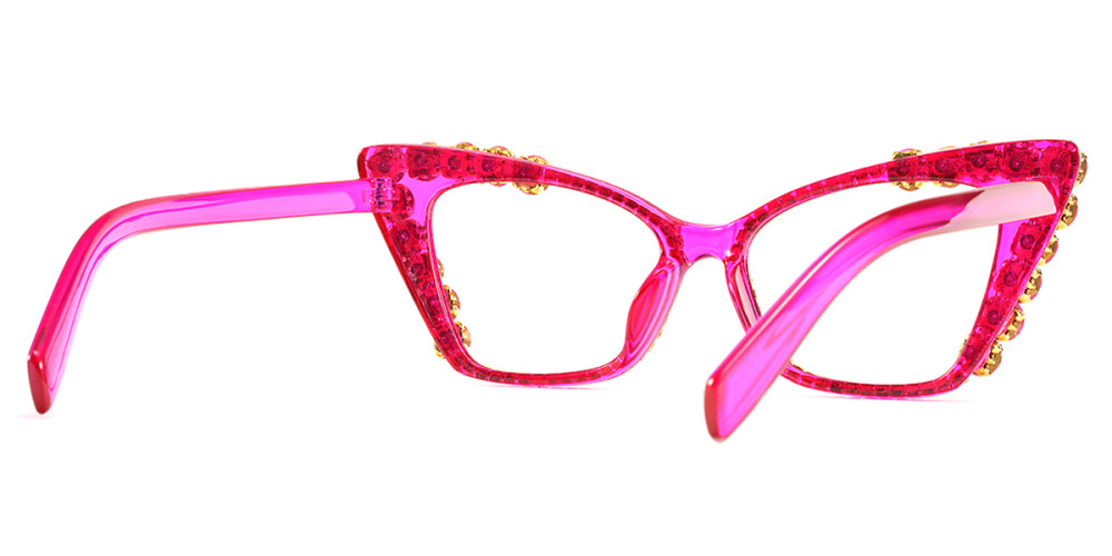 Cateye Rhinestone Pink Frame
