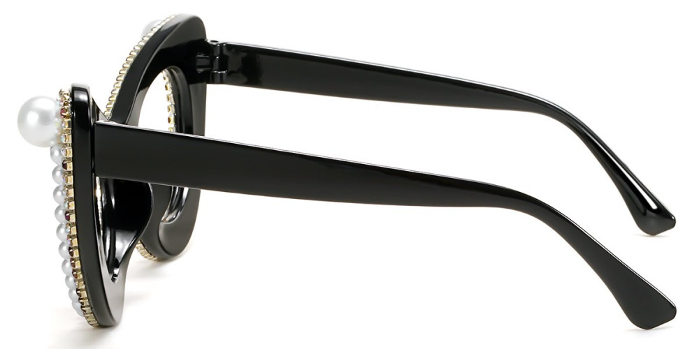 Cateye Black Rhinestone Frame