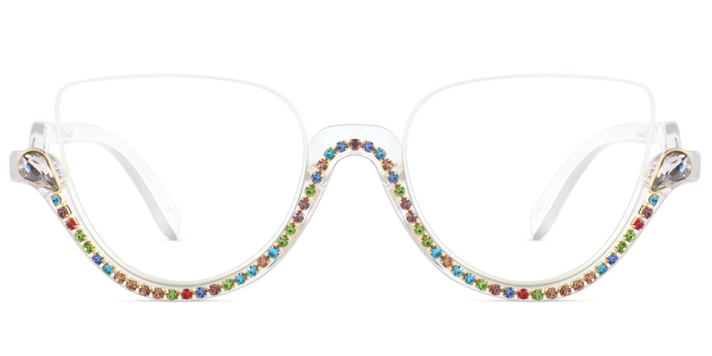 Cateye Rhinestone Multicolor Frame 
