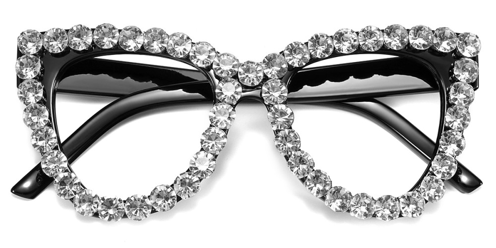Cateye Rhinestone Black Frame