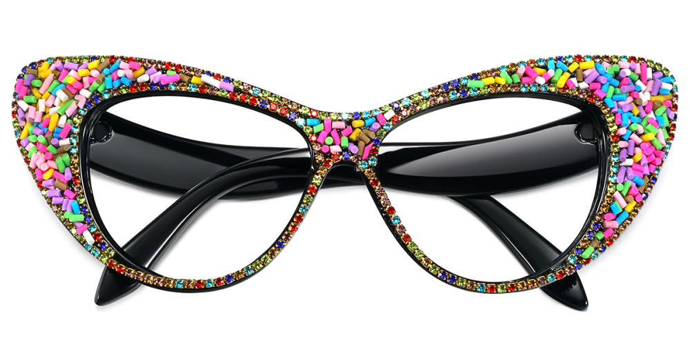 Cateye Multicolor Rhinestone Candy Frame