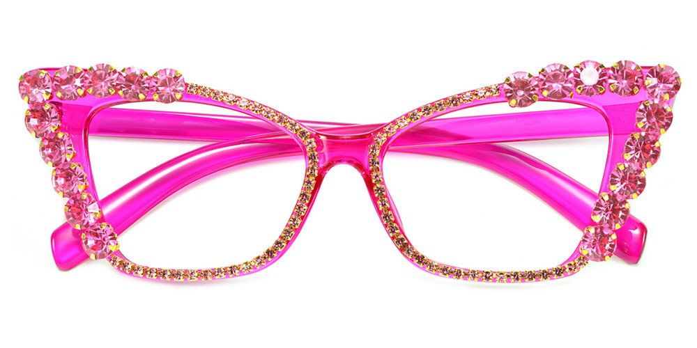 Cateye Rhinestone Pink Frame