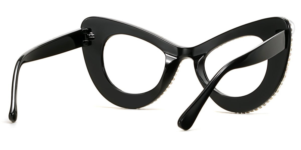Cateye Black Rhinestone Frame