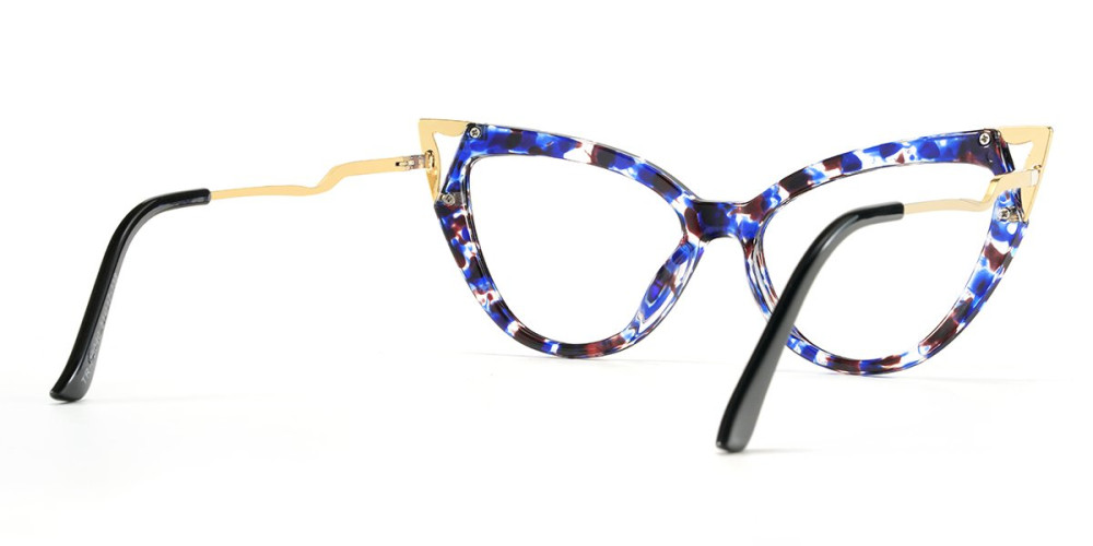 Cateye BlueFloral Frame