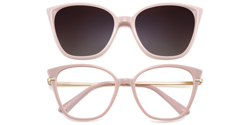 Cateye Pink Magnetic Snap-On Frame