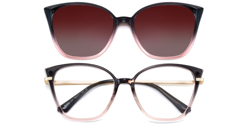 Cateye Purple Magnetic Snap-On Frame