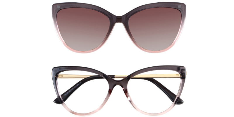 Cateye Purple  Magnetic Snap-On Frame