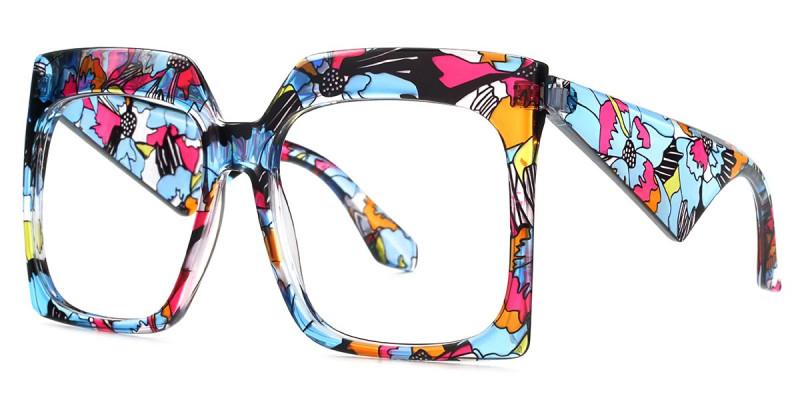 Square BlueFloral Frame