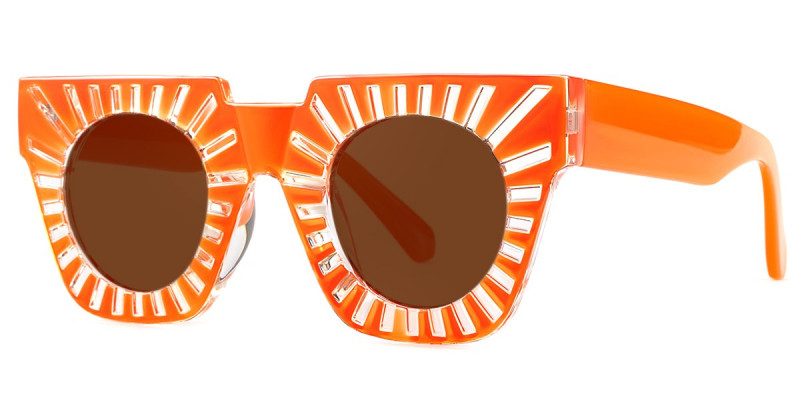 Square Orange Sunglasses
