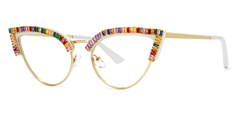 Cateye Rhinestone Multicolor Frame