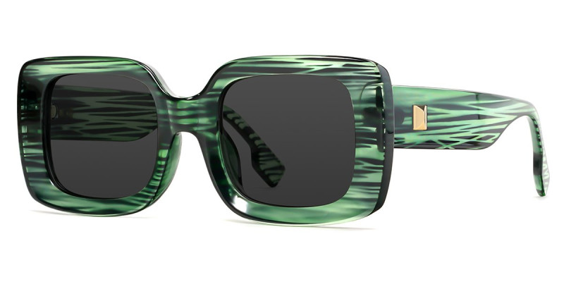 Rectangle Green Sunglasses