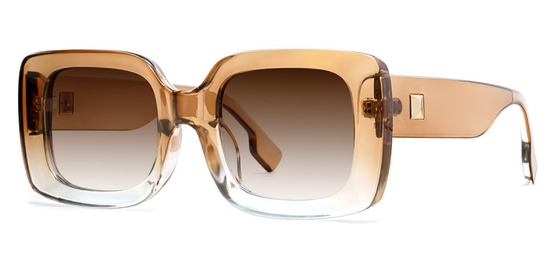 Rectangle Brown Sunglasses