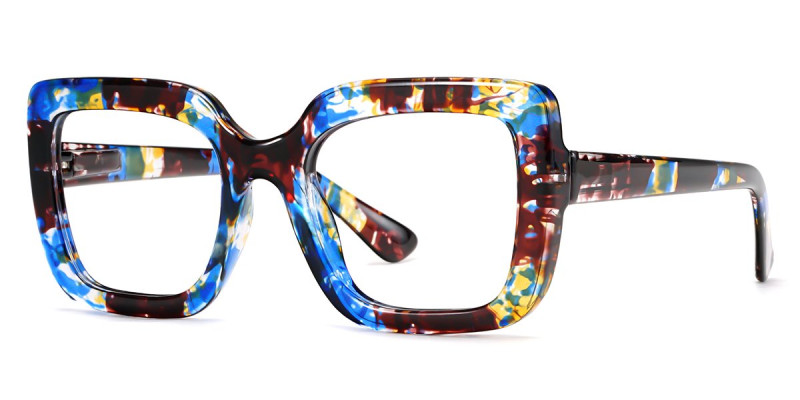 Square BlueFloral Frame