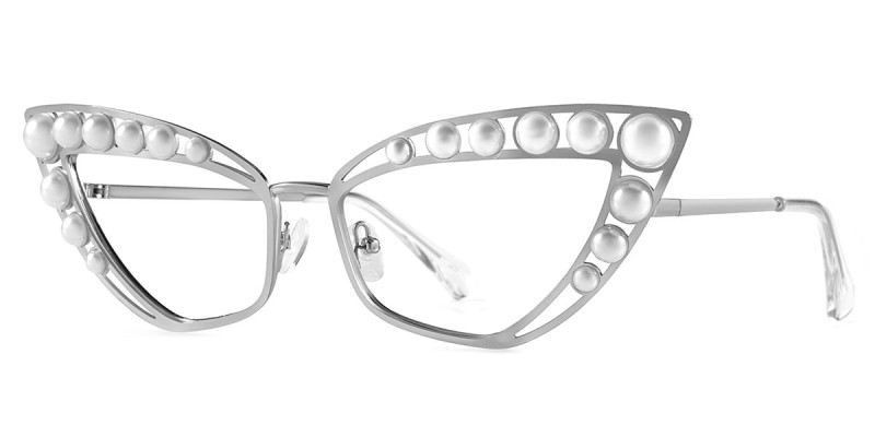 Cateye Silver Frame