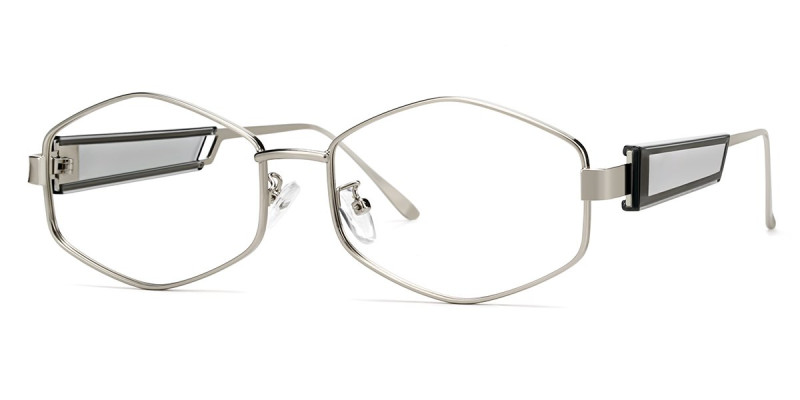 Geometric Silver Frame
