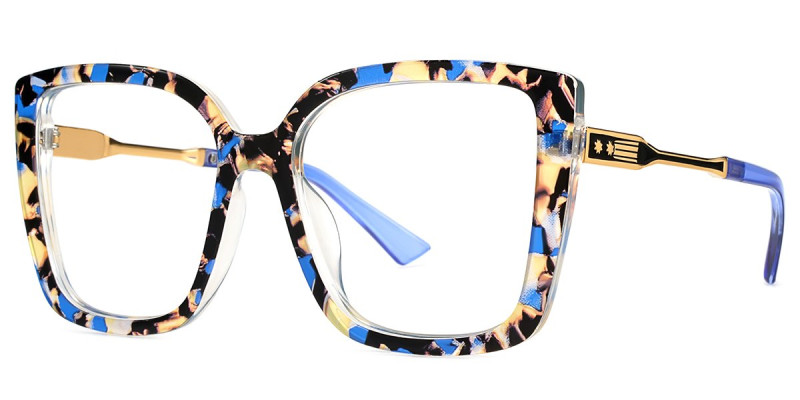 Square BlueFloral Frame