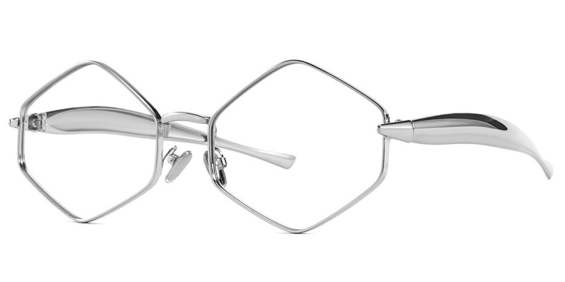 Geometric Silver Frame