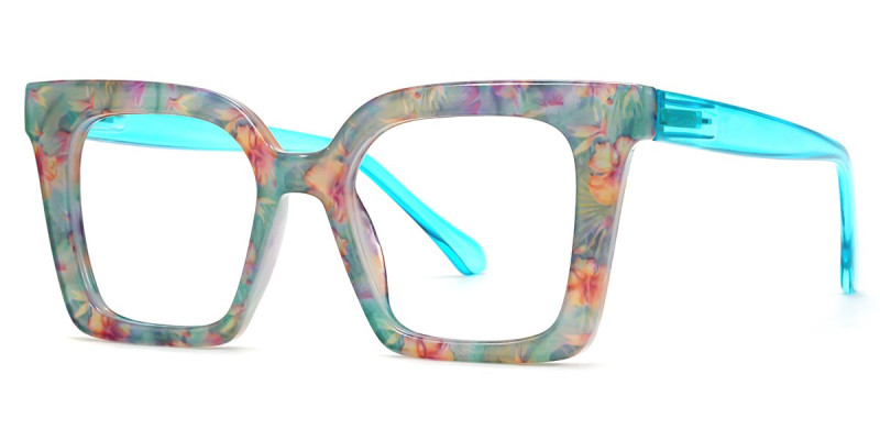 Square BlueFloral Frame