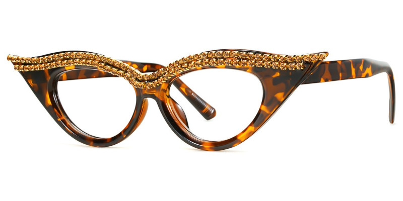 Cateye Rhinestone Tortoise Frame