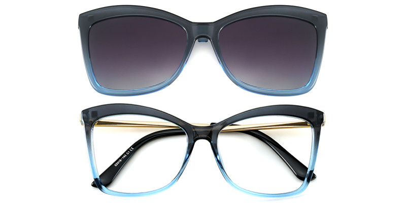 Rectangle Blue Magnetic Snap-On Frame