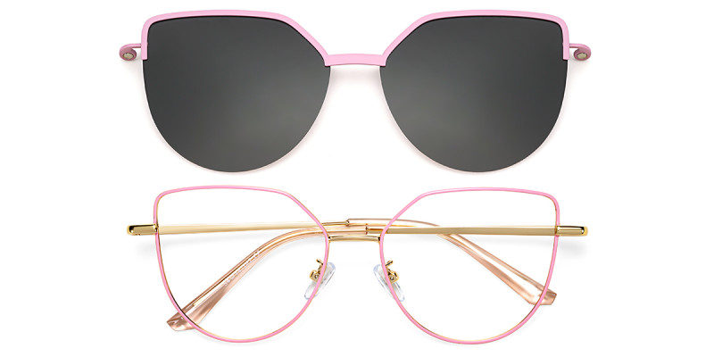 Cateye Pink Magnetic Snap-On Frame