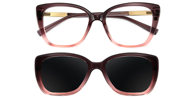 Cateye Pink Magnetic Snap-On Frame