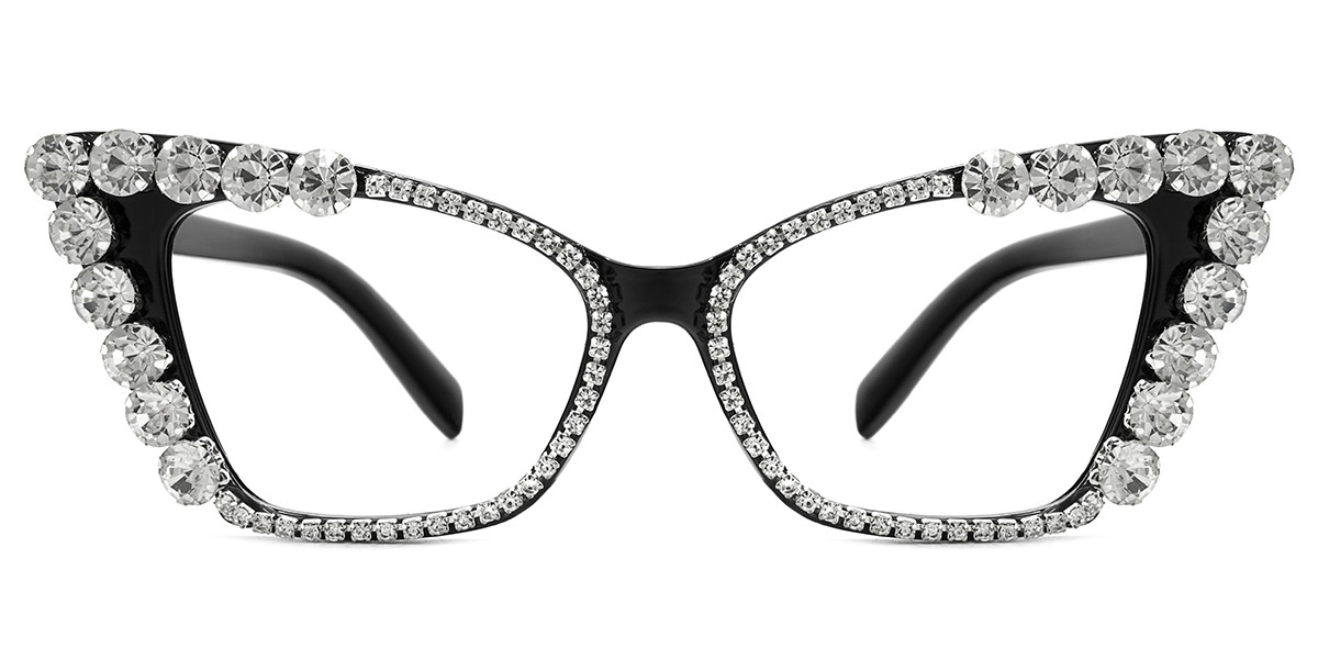 Cateye Rhinestone Black Frame