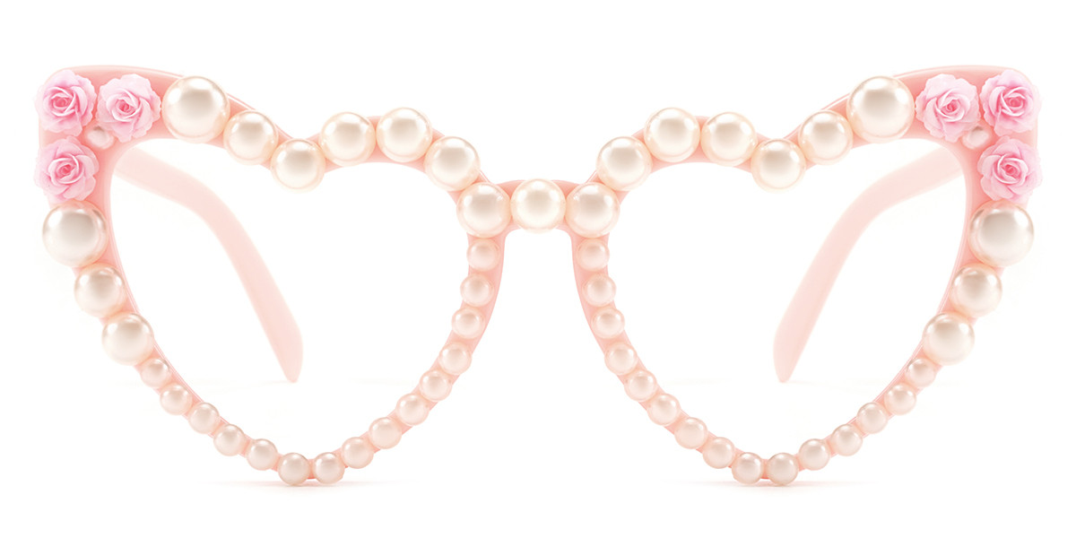 Heart-Shaped Pink Pearl Frame