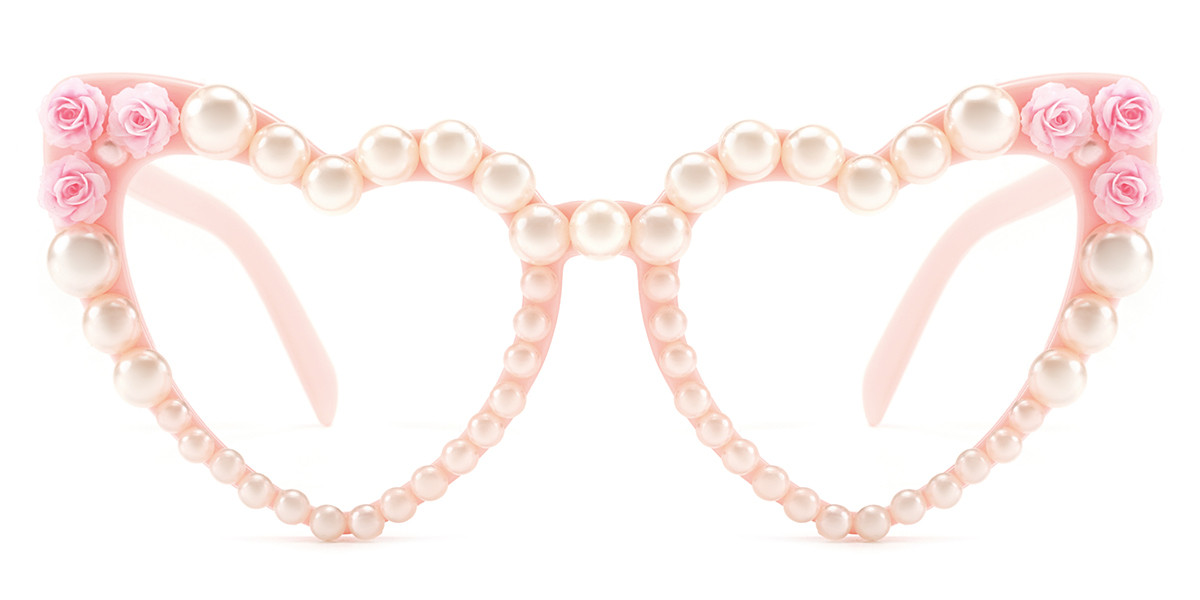 Heart-Shaped Pink Pearl Frame