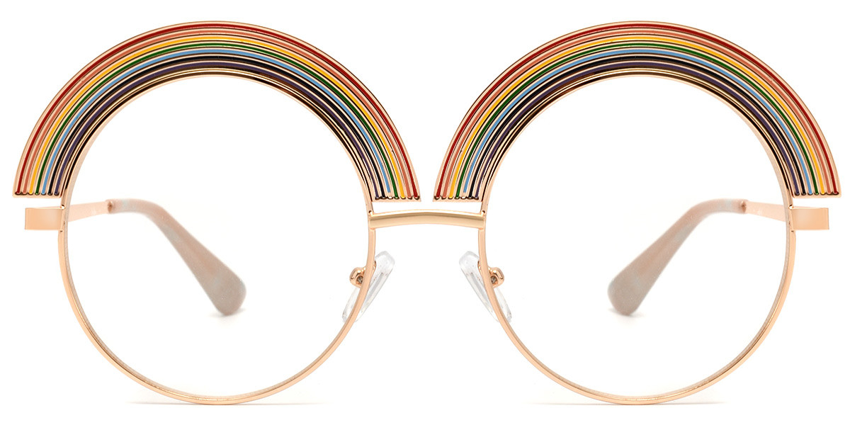 Round Rainbow Gold Frame 