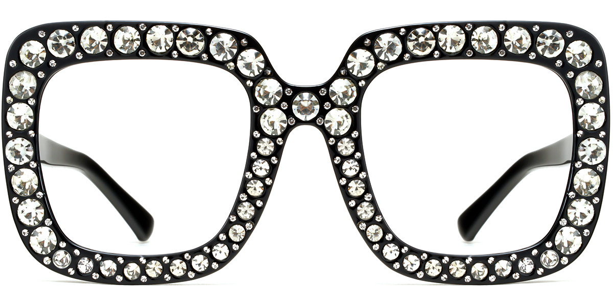 Qutar - Square Black Rhinestone Frame | Ublins