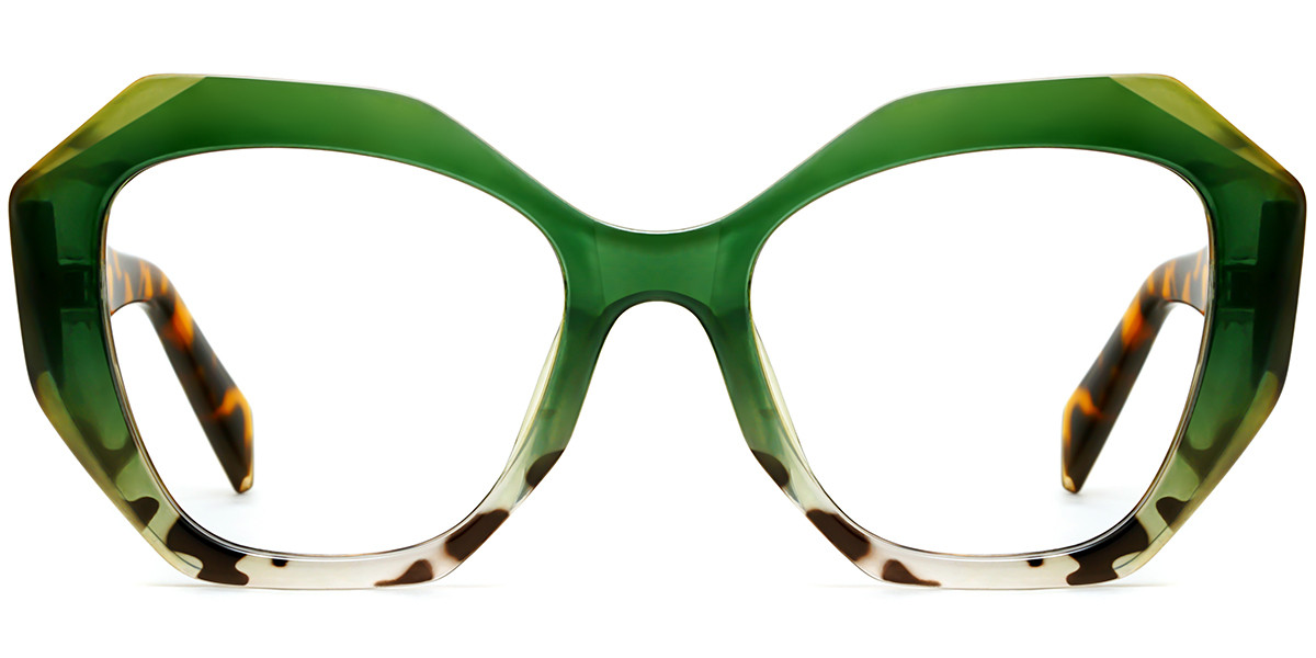 Geometric Green Tortoise Frame