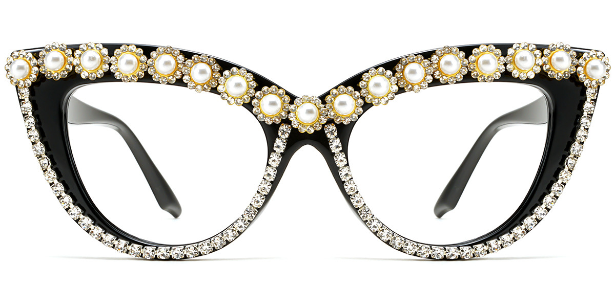 Cateye Sparkle Pearl Black Frame