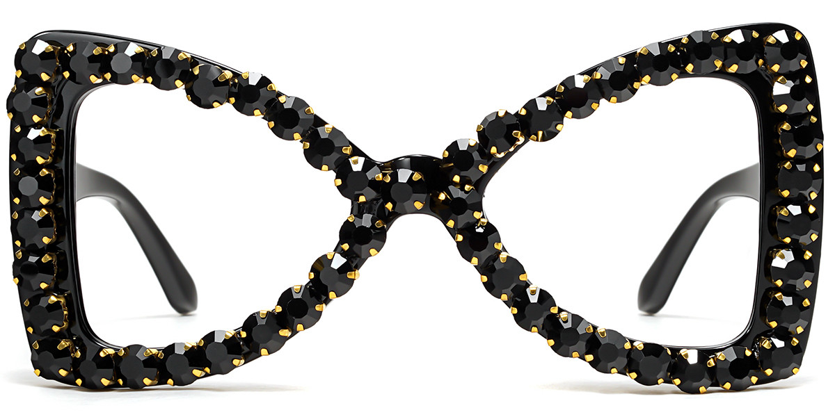 Butterfly Black Rhinestone Frame