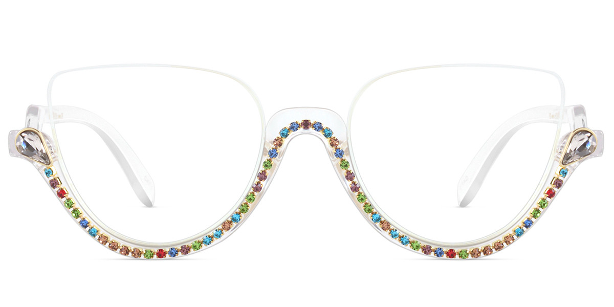 Cateye Rhinestone Multicolor Frame 