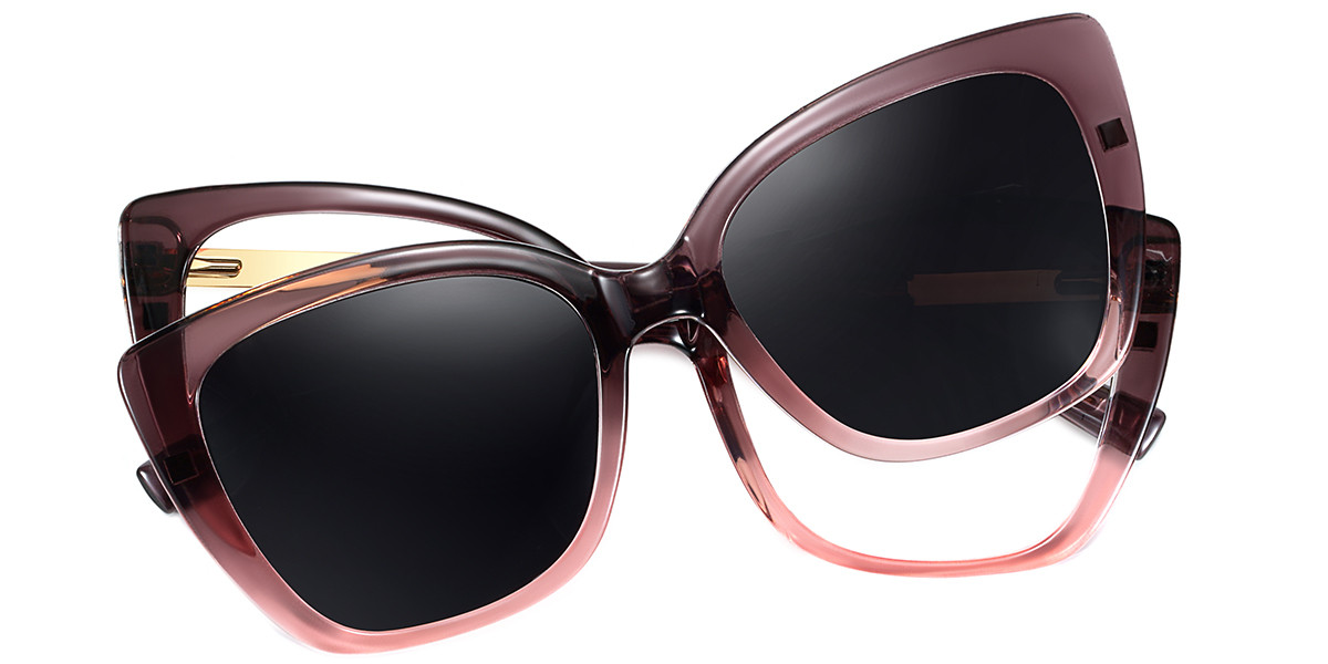 Sally - Cateye Pink Magnetic Snap-On Prescription Glasses | Ublins